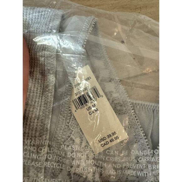 NEW Aerie Holiday Gray Best Lace Waffle‎ Longline Bralette Cozy Soft Size M $39 - Picture 8 of 8